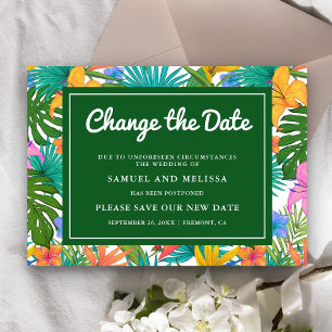 Faire-part Jardin Tropical Exotique Coloré Changer la Date