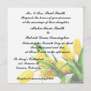 Faire-part jaune de faire-part de mariage de