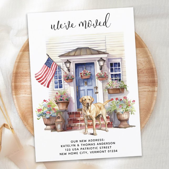 Faire-part Jaune Labrador Patriotique Personnalisé Chien Démé (Créateur téléchargé)