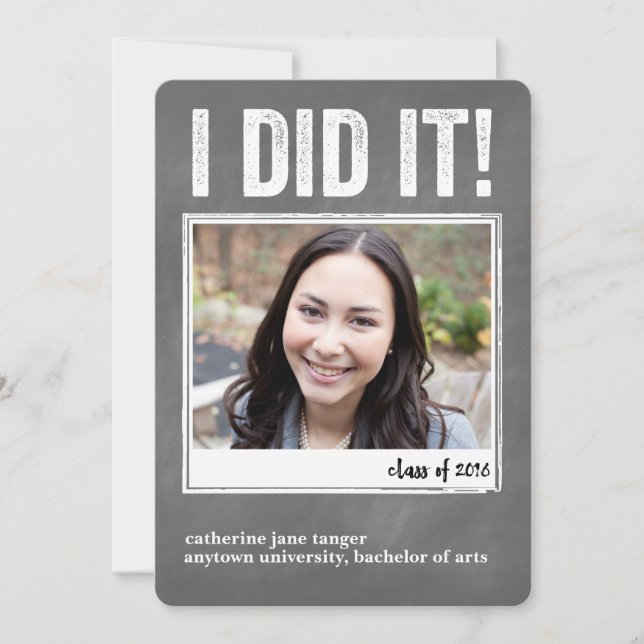 Faire-part Je l'ai fait ! Annonce de remise de diplômes (Devant)