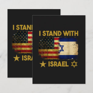 Faire-part Je suis avec Israël Drapeau Amérique