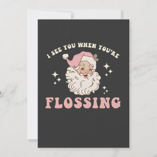 Faire-part Je vous vois quand vous faites du flossing Noël De