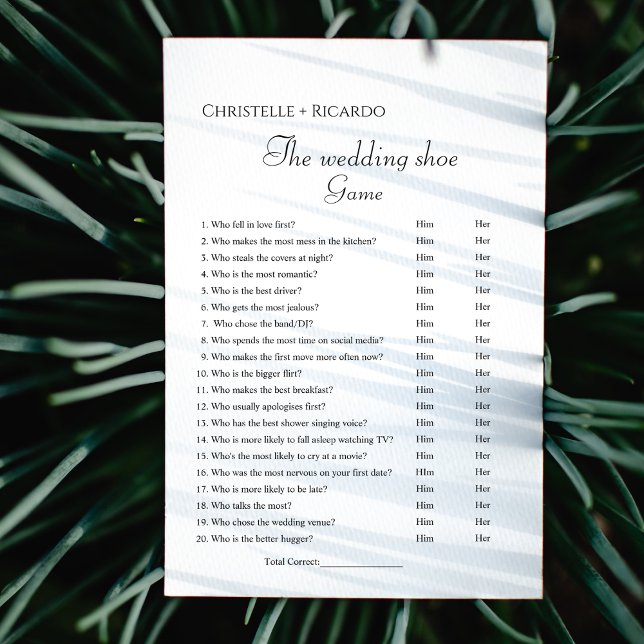 Faire-part jeu de chaussures mariage jeu de bachelorette jeu  (Créateur téléchargé)