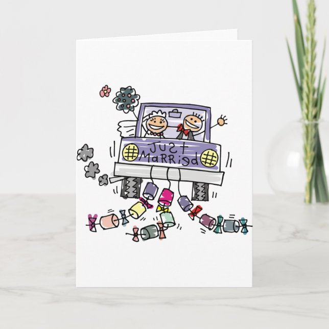 Faire-part Jeune Mariée Et Marié Célébration De Mariage (Devant)