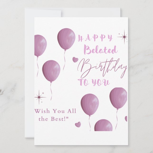 Faire-part JEUX Anniversaire Belated POUR VOUS (Devant)