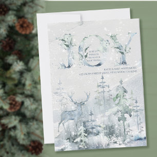 Faire-part Joie de New Home Watercolor Stag Forest Moving