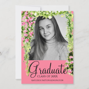 Faire-part Joli Blush rose Botanique Floral Graduation