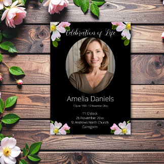 Faire-part Joli Rose sauvage Celebration of Life Card