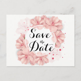 Faire-part Jolie carte postale florale pour annoncer la date 