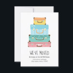Faire-part Jolie valise colorée Nous avons déménagé Déménagem<br><div class="desc">Jolie valise colorée Nous avons Moved Moving Faire-part</div>