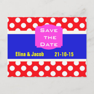 Faire-part Jolies pois pour sauver la date Carte postale (rou