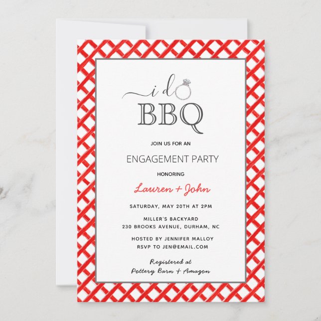 Faire-part J'organise un BBQ pour ma demande en mariage (Devant)