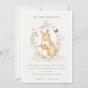 Faire-part Jote Mama Kangaroo Floral Wreath Baby