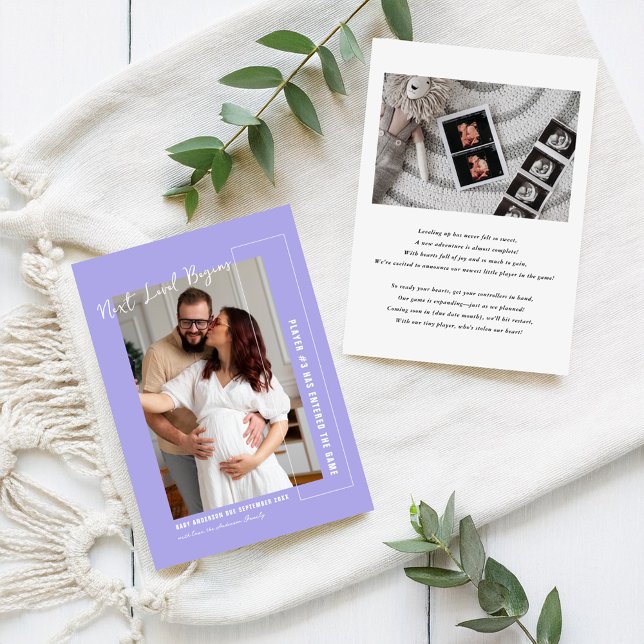 Faire-part Joueur 3 | Jeu Vidéo Thème Photo Grossesse (Créateur téléchargé)