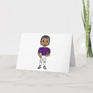 Faire-part joueur de football vintage rétro violet noir simpl