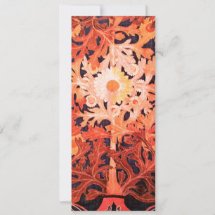 Faire-part JOUR, Rouge Brown noir blanc Feuilles floraux