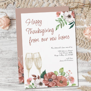 Faire-part Joyeuse Action de grâce de New Home Autumn Flower