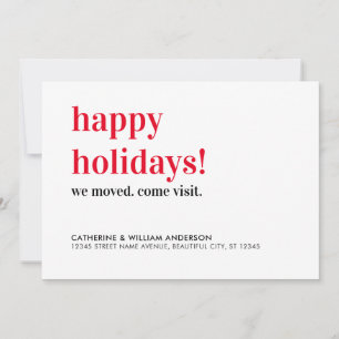Faire-part Joyeuses vacances Nous avons déménagé Venez visite