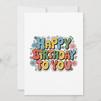 Faire-part Joyeux Anniversaire Floral Groovy