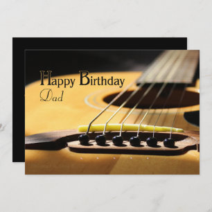 Faire-part Joyeux anniversaire papa guitare acoustique