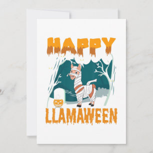 Faire-part Joyeux Llamaween Cute Llama Halloween Costume Pour