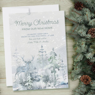 Faire-part Joyeux Noël de la part du cerf déménageant de New
