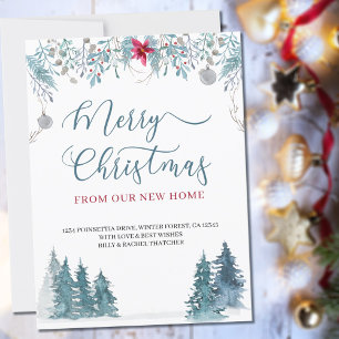 Faire-part Joyeux Noël depuis notre nouvelle maison en forêt