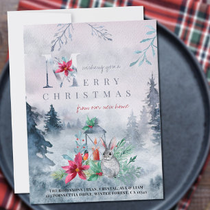 Faire-part Joyeux Noël depuis notre nouvelle maison Forêt d'h