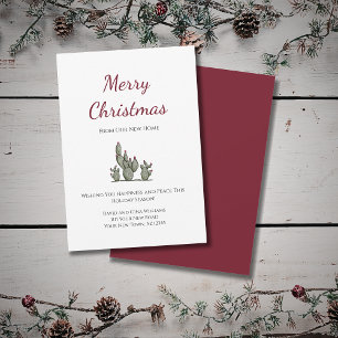 Faire-part Joyeux Noël Désert Cactus Nouvelle Maison Déménage