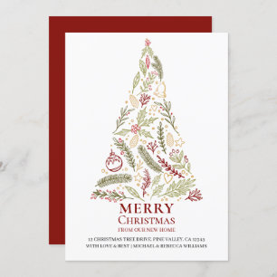 Faire-part Joyeux Noël du nouveau pin domestique et de l'arbr