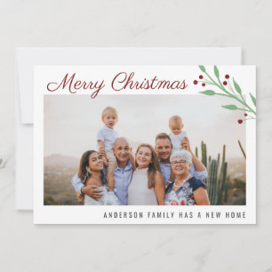 Faire-part Joyeux Noël Famille Photo Holiday Moving