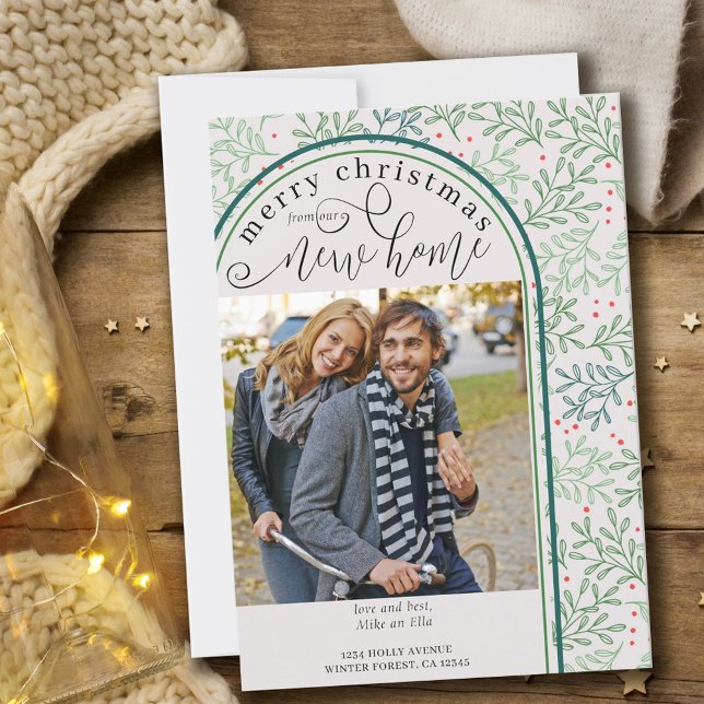 Faire-part Joyeux Noël Nouveau Accueil Photo Hiver Végétation (Créateur téléchargé)