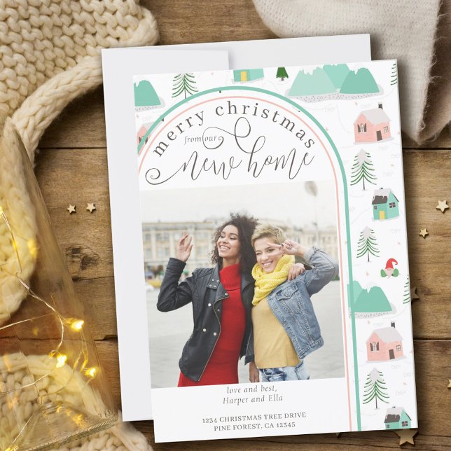 Faire-part Joyeux Noël Nouveau Accueil Photo Maison de la mon (Créateur téléchargé)