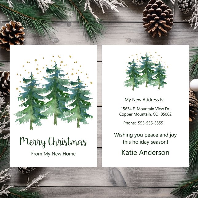 Faire-part Joyeux Noël Nouveau Accueil Pins Arbres (Créateur téléchargé)