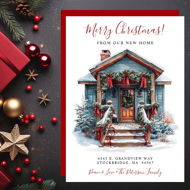 Faire-part Joyeux Noël Nouveau Accueil Porte avant Déménageme (Créateur téléchargé)