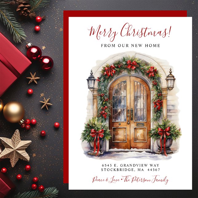 Faire-part Joyeux Noël Nouveau Accueil Porte avant Déménageme (Créateur téléchargé)