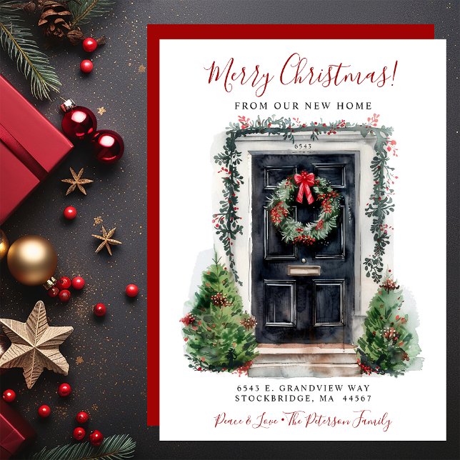 Faire-part Joyeux Noël Nouveau Accueil Porte avant Déménageme (Créateur téléchargé)