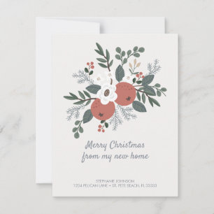 Faire-part Joyeux Noël Nouvelle maison Floral Folal Art Movin