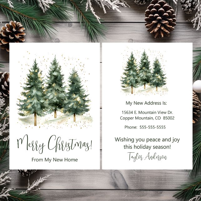 Faire-part Joyeux Noël Nouvelle Maison Pins (Créateur téléchargé)