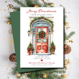 Faire-part Joyeux Noël Nouvelle maison Porte de déménagement