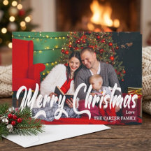 Joyeux Noël Photo de famille personnalisée pour le