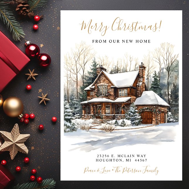 Faire-part Joyeux Noël Rustique Nouvelle Maison Déménagement (Créateur téléchargé)