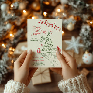 Faire-part Joyeux petit Noël Fête de Noël à la main