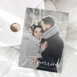 Faire-part Juste marié Mariage de script moderne photo
