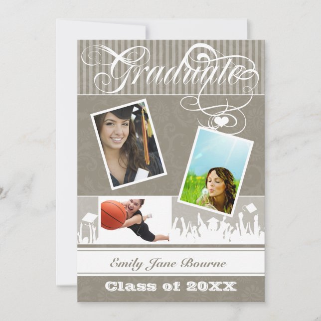 Faire-part Kaki Warm Grey Senior Picture Classe de (Devant)
