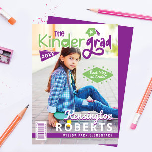 Faire-part Kinder Grad Fun Kindergarten Photo Magazine Couver