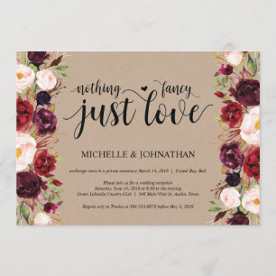 Faire-part Kraft de réception de mariage champêtre
