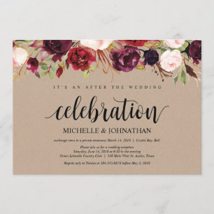 Faire-part Kraft de réception de mariage en fuite