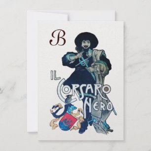 Faire-part LA glace NOIRE DU MONOGRAMME CORSAIR