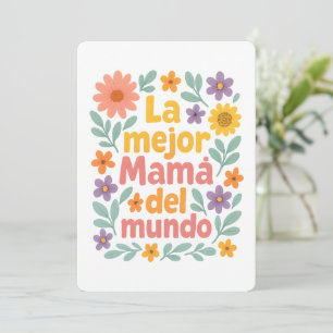 Faire-part La Meilleure Maman Du Monde Floral Coloré